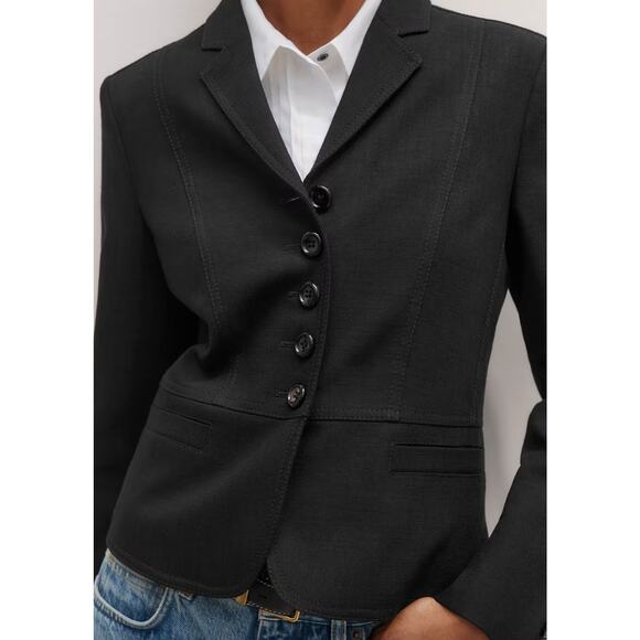 ME+EM Short Blazer With Contrast Top Stitch - Picture 6 of 9